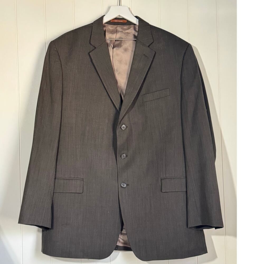 Michael Kors Wool Sport Coat Brown 3 Button Lined Blazer Men’s 48L
